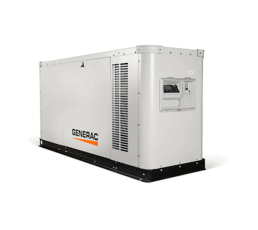Generac 60kW standby generator on white background